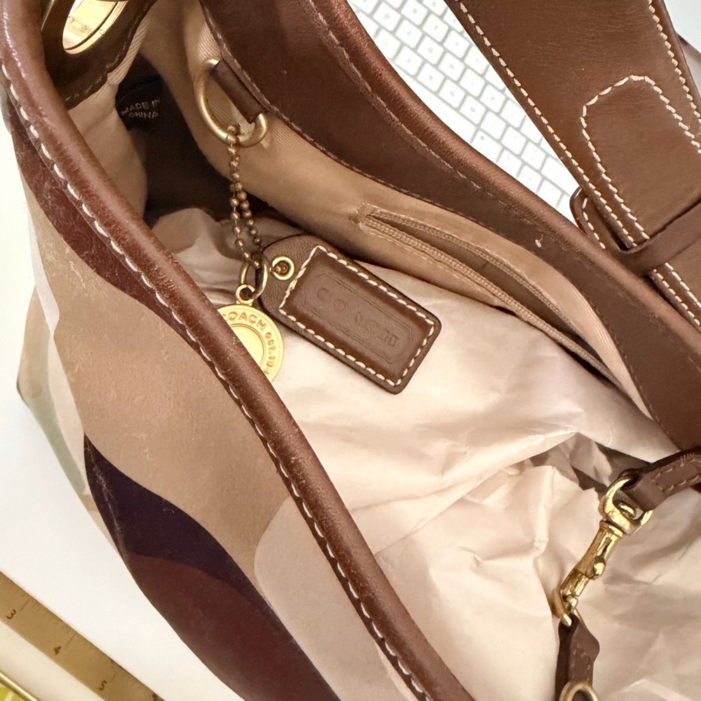 Coach Brown and Cream Signature Shoulder Bag - Picture 6 of 13